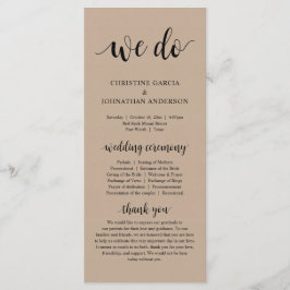 Wir tun, moderne Hochzeitsfeier, braune Kraft Programm