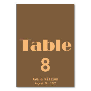 Wir tun - Moderne typografische Hochzeitsstiftung- Tischnummer