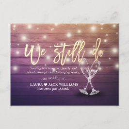 Wir tun noch Hochzeitaufschiebung Liebe ist geduld Ankündigungspostkarte