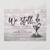 Wir tun noch Hochzeitaufschiebung Liebe ist geduld Ankündigungspostkarte (Vorderseite)