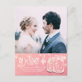 Wir tun noch Hochzeitspause Umschultes Foto Ankündigungspostkarte