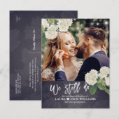 Wir tun noch Hochzeitspause Umschultes Foto Ankündigungspostkarte (Vorne/Hinten)