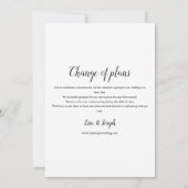 Wir tun Redo verschoben Hochzeit New Date Rose Gol Einladung (Rückseite)