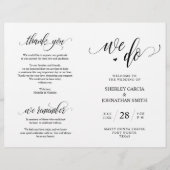 Wir tun, Schwarz, klappbares Hochzeitsprogramm (Vorderseite)