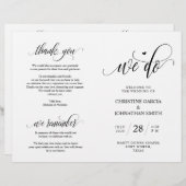 Wir tun, Schwarz, klappbares Hochzeitsprogramm (Vorne/Hinten)