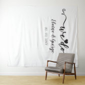 Wir tun Script Heart Wedding Foto Prop Hintergrund Wandteppich (Beispiel (Horizontal))