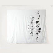Wir tun Script Heart Wedding Foto Prop Hintergrund Wandteppich (Vorderseite (Horizontal))