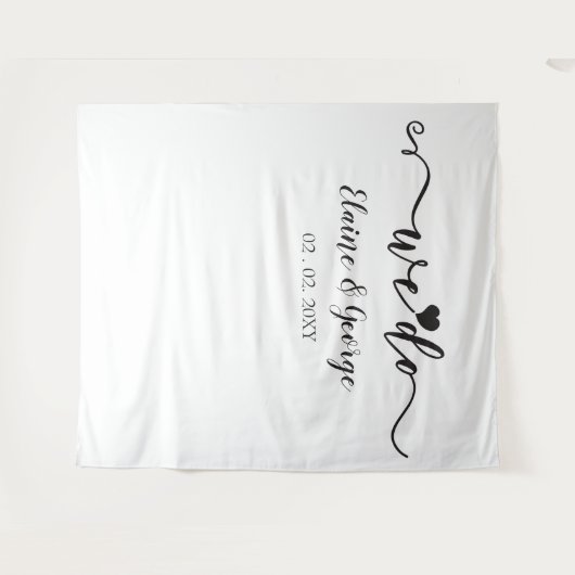 Wir tun Script Heart Wedding Foto Prop Hintergrund Wandteppich (Vorderseite (Horizontal))