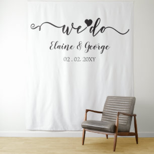 Wir tun Script Heart Wedding Foto Prop Hintergrund Wandteppich