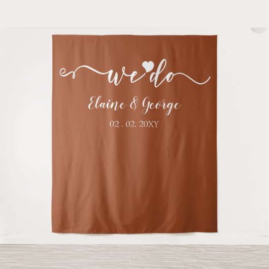 Wir tun Script Heart Wedding Foto Prop Hintergrund Wandteppich (Vorderseite)