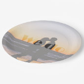 Wir tun - Sommer-Hochzeitspapierplatte Pappteller (Schrägansicht)