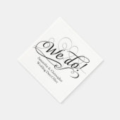 Wir tun, White Wedding Swirl Personalisiert Gefall Serviette (Ecke)