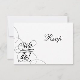 Wir tun, Wirble Schwarz-Weiß-Hochzeit RSVP-Karte Einladung