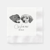 Wir tun zu Personalisiert Schwarz-Weiß-Hund Serviette (Vorderseite)