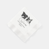 Wir tun zu Schwarz-Weiß-Hund Personalisiert Napkin Serviette (Ecke)