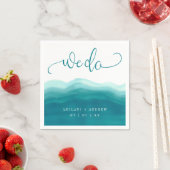 Wir tunTeal Ombre Wasserfarbe Wave Hochzeit Serviette (Beispiel)