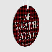Wir überlebten 2020 die lustige Covid Pandemie Wei Ornament (Vorderseite)