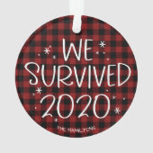 Wir überlebten 2020 die lustige Covid Pandemie Wei Ornament (Rückseite)