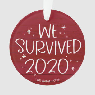 Wir überlebten 2020 Funny Covid Weihnachten Rotes  Ornament