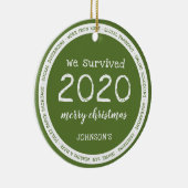 Wir überlebten 2020 Grün Keramik Ornament (Rechts)
