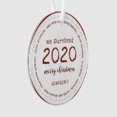 Wir überlebten 2020 Name Acryl Ornament (Vorderseite)