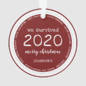 Wir überlebten 2020 Name Acryl Ornament (Rückseite)