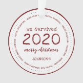 Wir überlebten 2020 Name Acryl Ornament (Vorderseite)