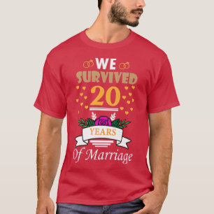 Wir überlebten 20 Jahre Ehe Paare, den 20. T-Shirt