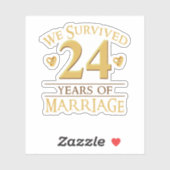 Wir überlebten 24 Jahre Ehe Paar 24. Aufkleber (Blatt)
