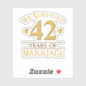Wir überlebten 42 Jahre Ehe Paar 42. Anniv Aufkleber (Blatt)