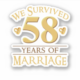 Wir überlebten 58 Jahre Ehe Paar 58. Anniv Aufkleber