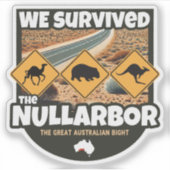 Wir überlebten den Nullarbor, Australischer Sticke Aufkleber (Vorderseite)