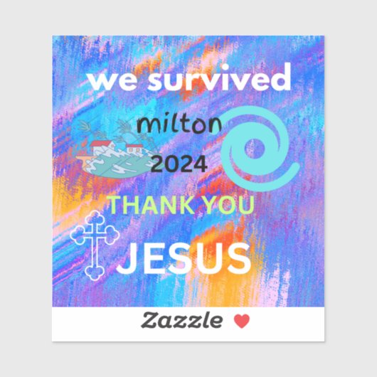 wir überlebten Milton 2024 Aufkleber (Blatt)