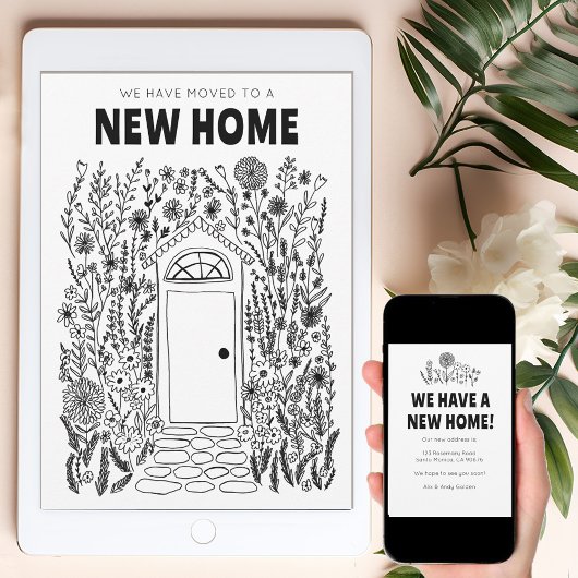 Wir übertragen Adresse ändern Garden Tür Digital C Einladung