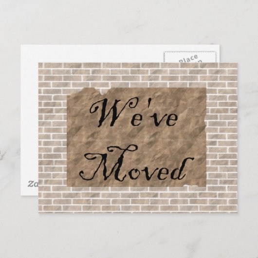 Wir und Apos; haben sich bewegt Ankündigungspostkarte (Vorne/Hinten)