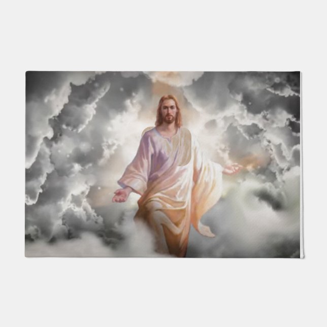 WIR UND JESUS WILLKOMMEN SIE FUßMATTE (Vorderseite)