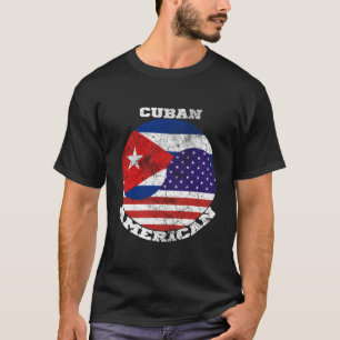 Wir und kubanische Flagge halb kubanisch halb amer T-Shirt