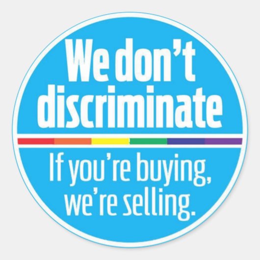 Wir unterscheiden Aufkleber nicht (Vorderseite)