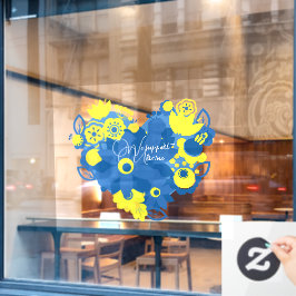 Wir unterstützen die Ukraine Fensteraufkleber