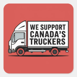 Wir unterstützen kanadische Trucker-Stickers Quadratischer Aufkleber