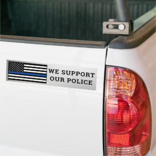 Wir unterstützen unsere Polizei Thin Blue Line Autoaufkleber