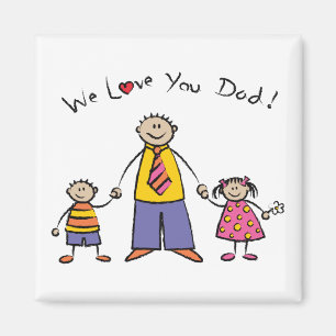 Wir Vatertag Liebe-Sie Vater-Cartoon-Familien-der Magnet