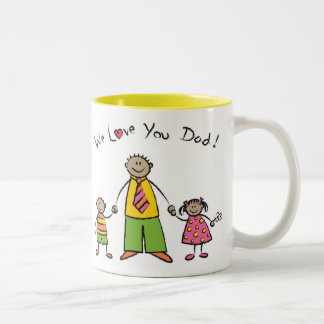 Wir Vatertag Liebe-Sie Vater-Cartoon-Familien-der Zweifarbige Tasse