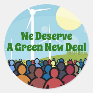 Wir verdienen einen grünen New Deal Runder Aufkleber