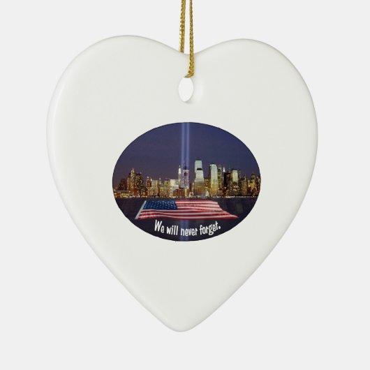 Wir vergessen Tribut nie 9-11 Keramikornament (Rechts)