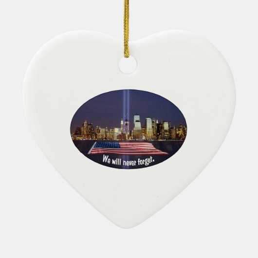 Wir vergessen Tribut nie 9-11 Keramikornament (Hinten)