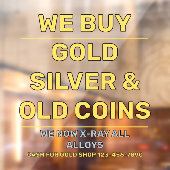 Wir verkaufen Gold Silver Wertvoll Metals Shop nac Fensteraufkleber (Blatt 2)