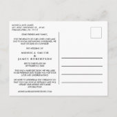 Wir verkleinern unser Hochzeitssemble Foto Ankündigungspostkarte (Rückseite)