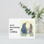 Wir verkleinern unser Hochzeitssemble Foto Ankündigungspostkarte (Stehend Vorderseite)