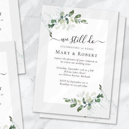 Wir verlängern noch immer die 50. Hochzeit Einladung